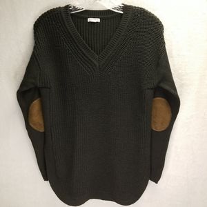 Ardene gray sweater with brown elbow patches